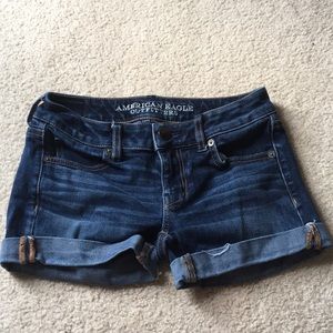 These are denim shorts.